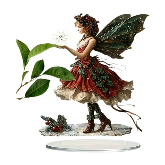 nvzhuang Christmas Fairy Figurines Cute Fairy Statue Ornaments Tabletop Decorations for Home