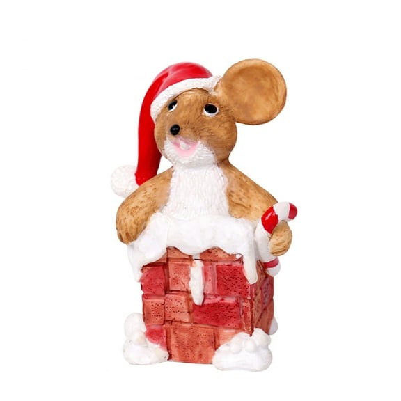 nvzhuang Christmas Table Decoration Cute Mouse Resin Figurine Desk Statues Centerpieces for Home Party Decor