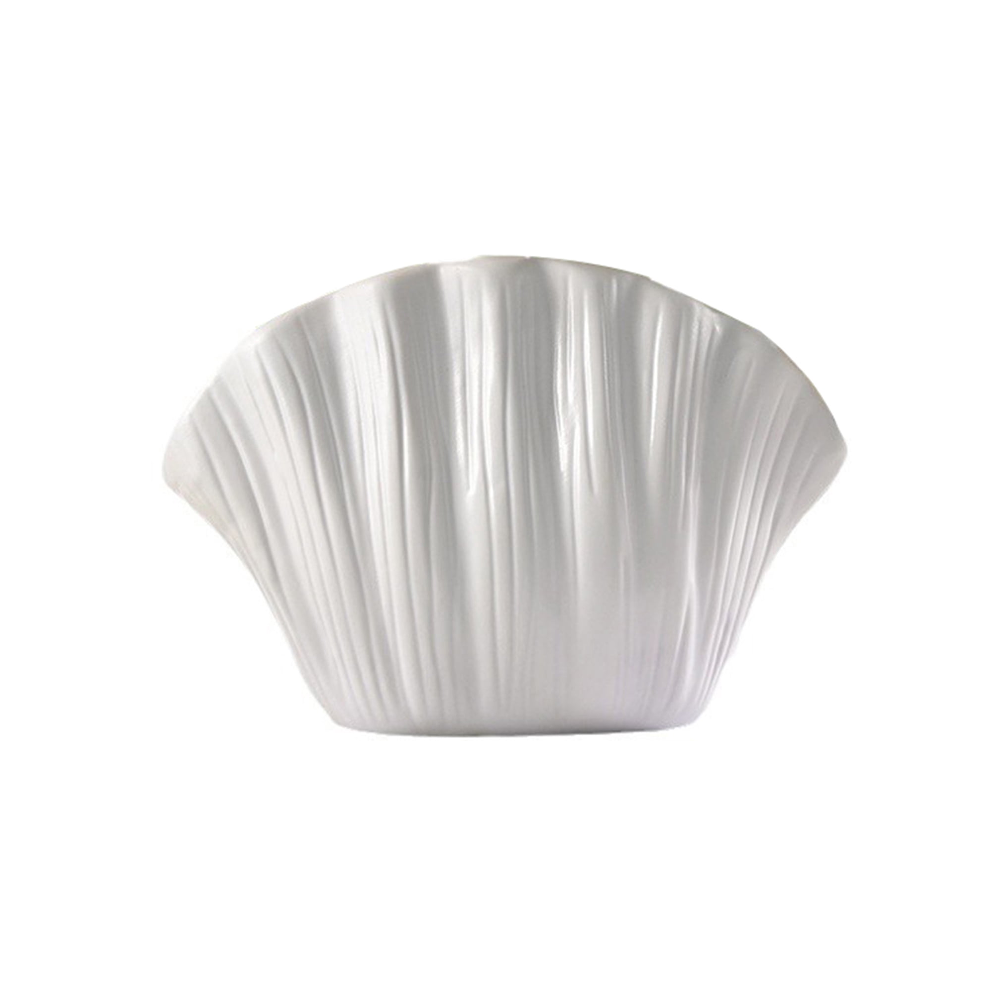 Shell Shape Vase nvzhuang Crumpled/Shell Shaped Flower Vase Stylish Solid White Vase for ...