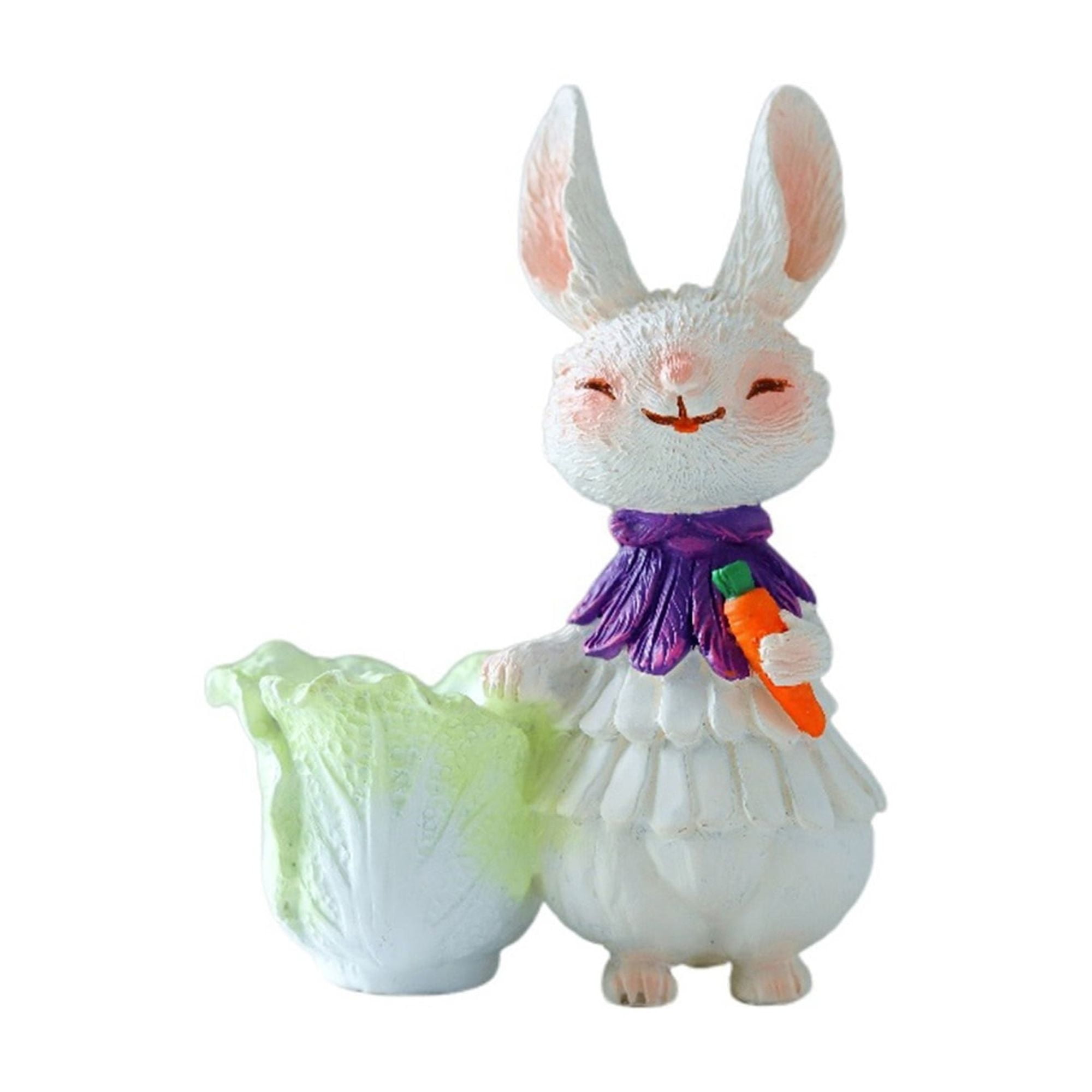 nvzhuang Easter Bunny Ornament, Outdoor Garden Sculpture Desktop Decoration Art Craft for Lawn Yard