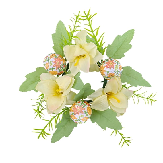 nvzhuang Easter Napkin Rings, Cute Colorful Flowers Eggs Napkin Ring Holder Dining Table Decor Party Favor Present