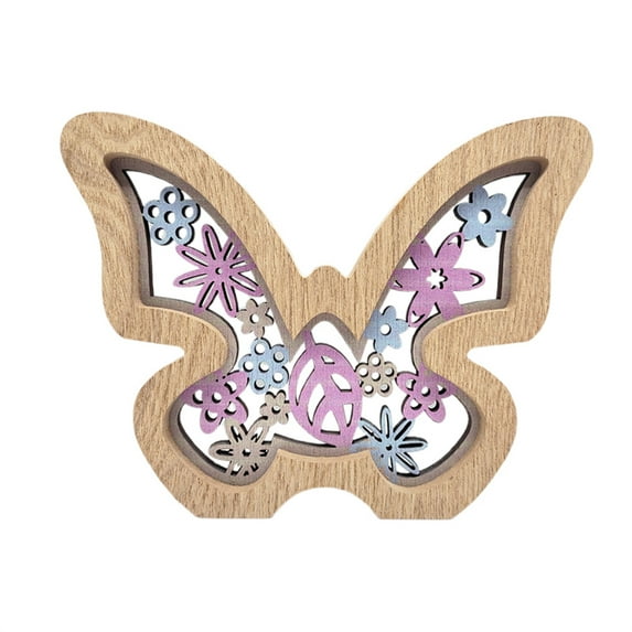 nvzhuang Easter Wooden Decor Butterfly/Flower/Heart/House/Bunny Sign Desk Decor Table Centerpieces for Home Farmhouse Holiday