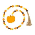 thumbnail image 1 of nvzhuang Fall Wooden Bead Garland with Tassel and Maple Leaf Pumpkin Tag, Thanksgiving Tiered Tray Decor Hanging Ornaments, 1 of 9
