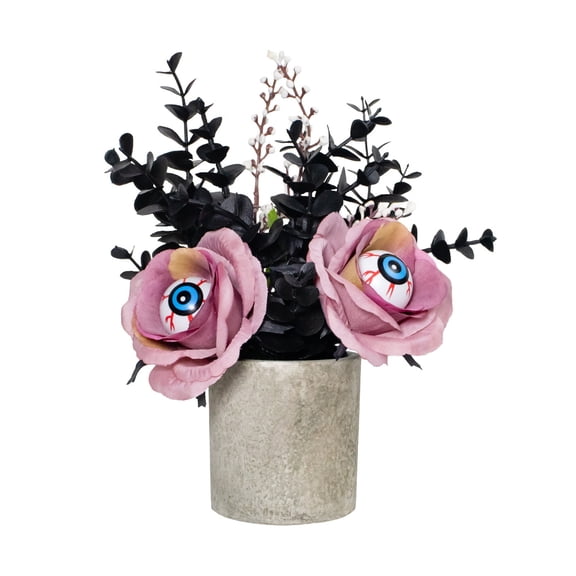 nvzhuang Halloween Artificial Potted Plants, Spooky Eyeball Lifelike Fake Flowers Indoor Home Decor Present for Porch Window