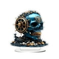 thumbnail image 1 of nvzhuang Halloween Skull Decoration 2D Flat Acrylic Colorful Gothic Mechanical Style Miniature Desk Decor, 1 of 7