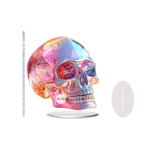 nvzhuang Halloween Table Decorations Gothic Witch Skull Acrylic Sign 2D Flat Ornaments Centerpieces