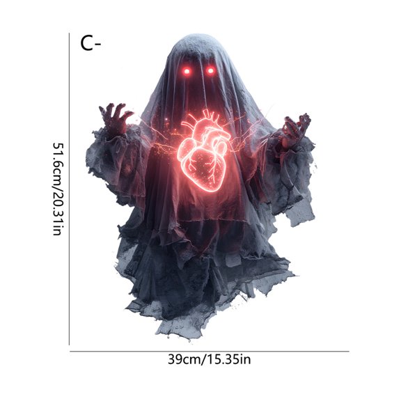 nvzhuang Halloween Wall Decals Ghost and Heart Window Clings Creepy Stickers for Home Holiday Party Supplies