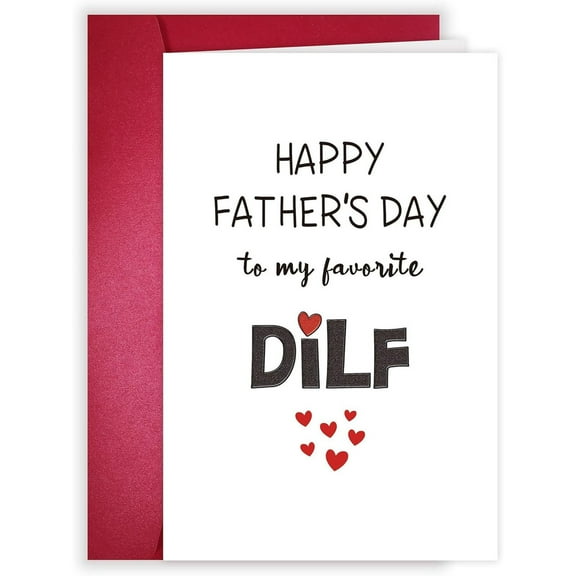 nvzhuang Happy Father's Day Card Cute Heart Letter Print Thank You Card Warm Present for Dad Grandpa