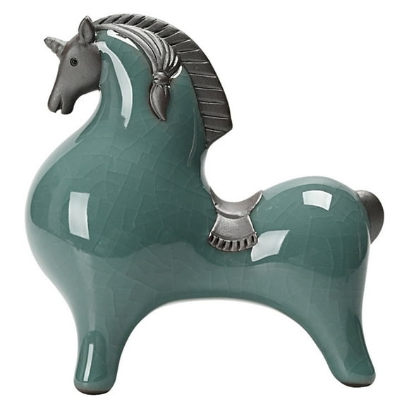 nvzhuang Horse Statue Ceramic Tang Horse Figurine Chinese Feng Shui Tabletop Decor for Living Room Home Office