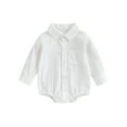 thumbnail image 1 of nvzhuang Infant Baby Boy Long-Sleeved Lapel Front Button Jumpsuit with Pocket Toddler Clothes, 1 of 9