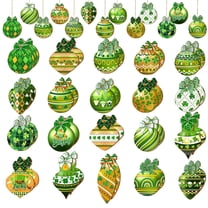 nvzhuang Irish Day Hanging Decorations Green Shamrock Ball Finial Ornaments for Home Office Party