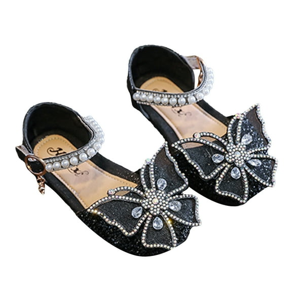 nvzhuang Kid Girl Sandals, Rhinestone Butterfly Pearls Summer Casual Street Dancing Children Shoes