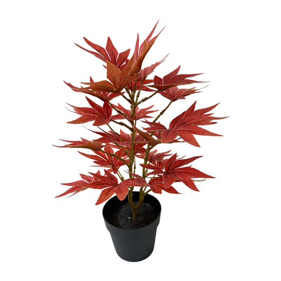 nvzhuang Maple Leaves Branches with Stem Red/Green Artificial Plants Home Office Table Centerpiece Decor