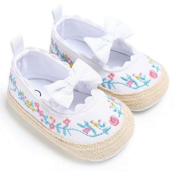 nvzhuang Newborn Baby Summer Shoes, Infant Girls Cotton Bowknot Anti-Slip Soft Sole Footwear