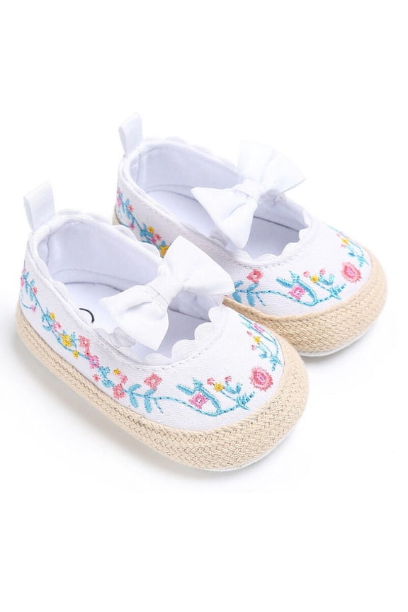 Newborn Baby Summer Shoes, Infant Girls Cotton Bowknot Anti-Slip Soft Sole Footwear
