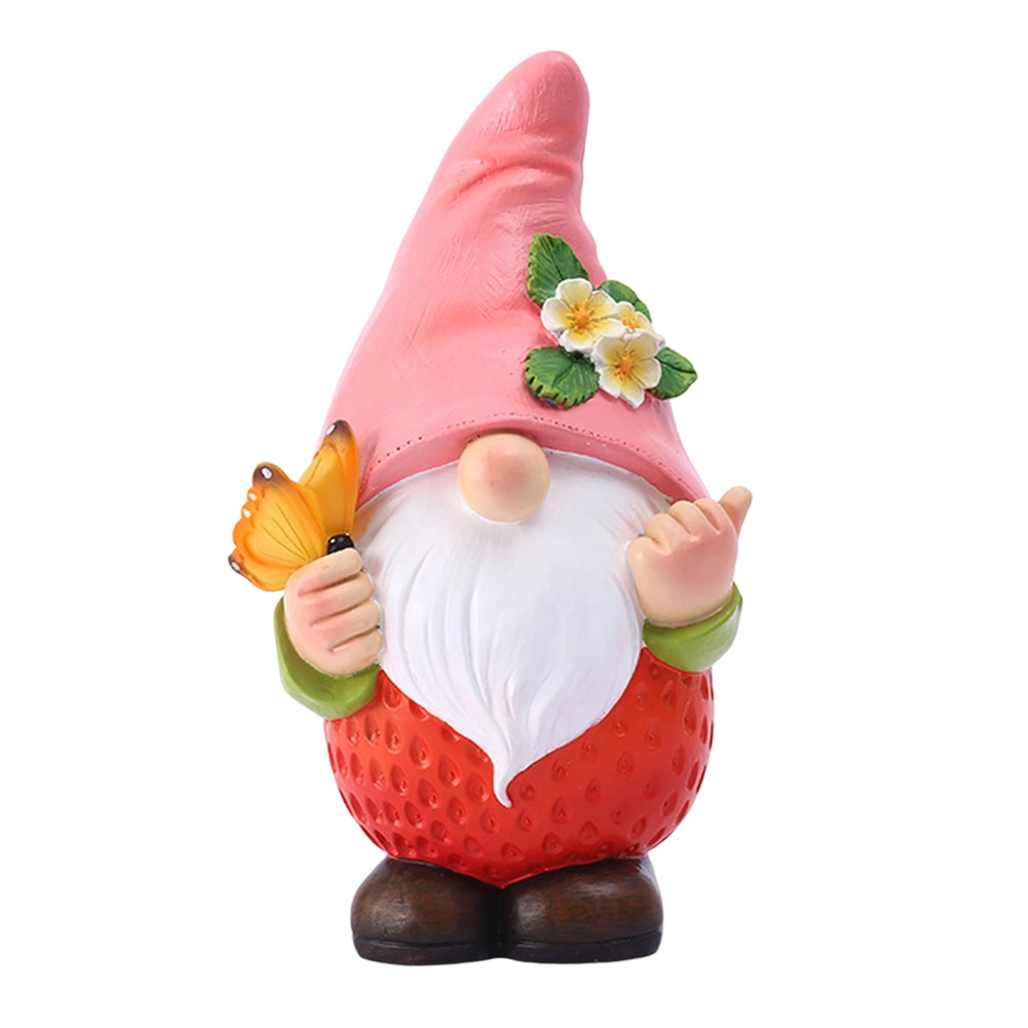 nvzhuang Solar Light Garden Statues Cute Standing Gnome Figurines Yard Sculpture for Patio Lawn Outdoor Decoration