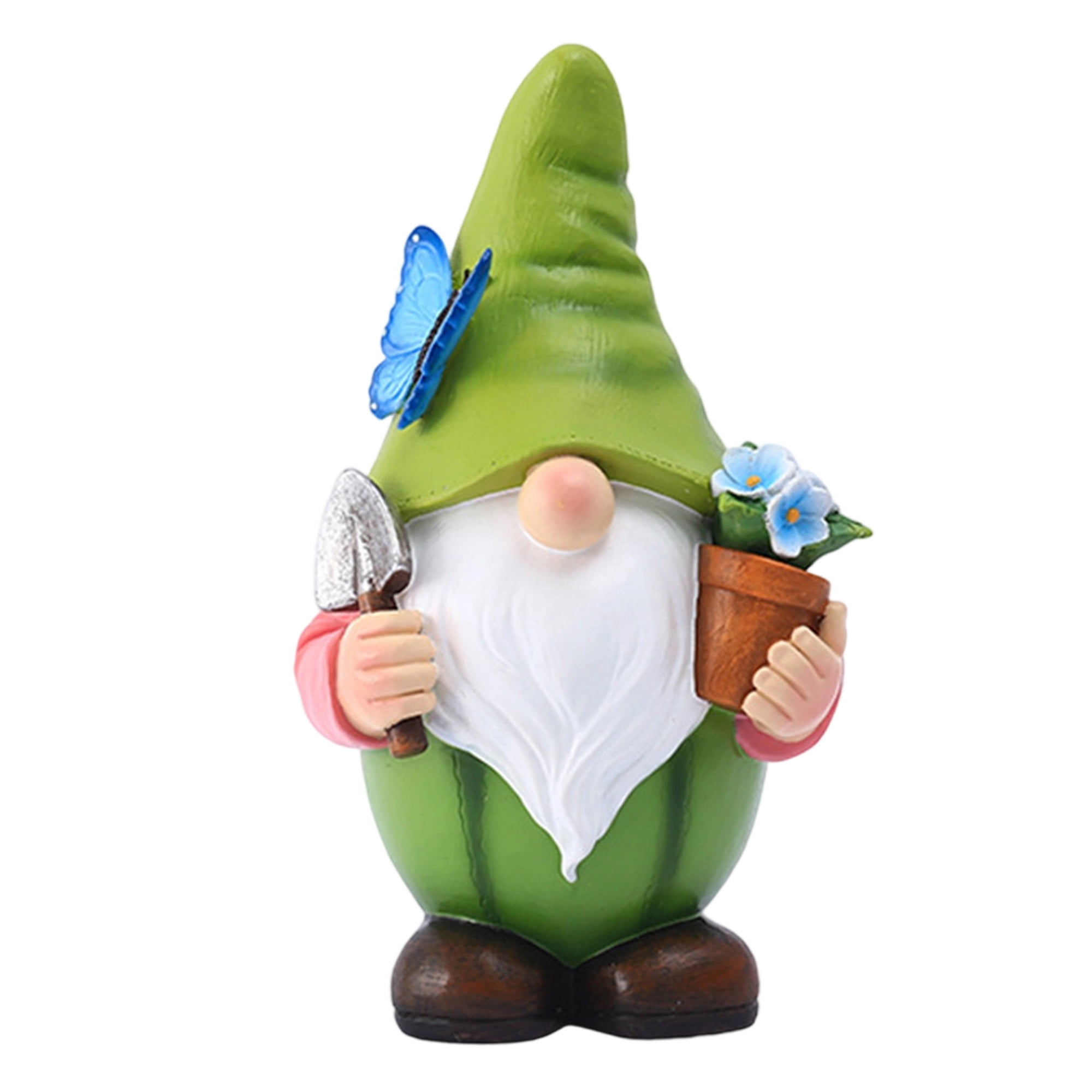 nvzhuang Solar Light Garden Statues Cute Standing Gnome Figurines Yard Sculpture for Patio Lawn Outdoor Decoration