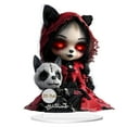 thumbnail image 1 of nvzhuang Spooky Halloween Decor Acrylic 2D Flat Goth Girl and Dog Figurine Creepy Desktop Decorations for Haunted House Party, 1 of 7