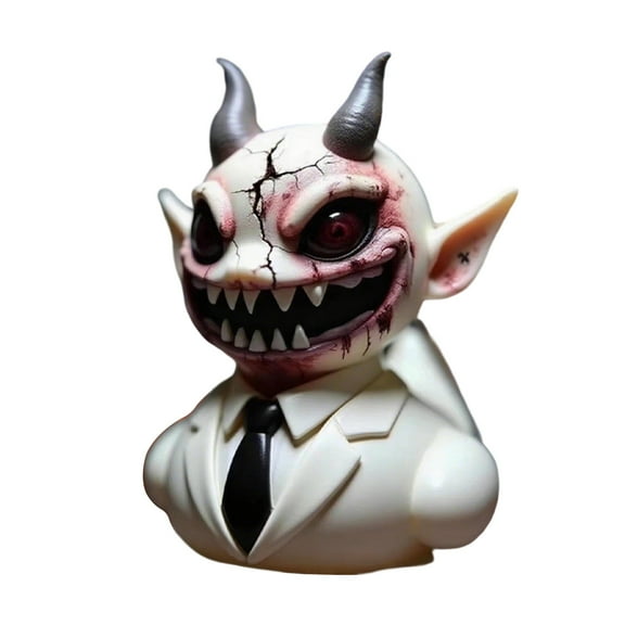 nvzhuang Spooky Halloween Decorations Suit Duck Resin Halloween Figurines for Desktop Home Yard Garden and More