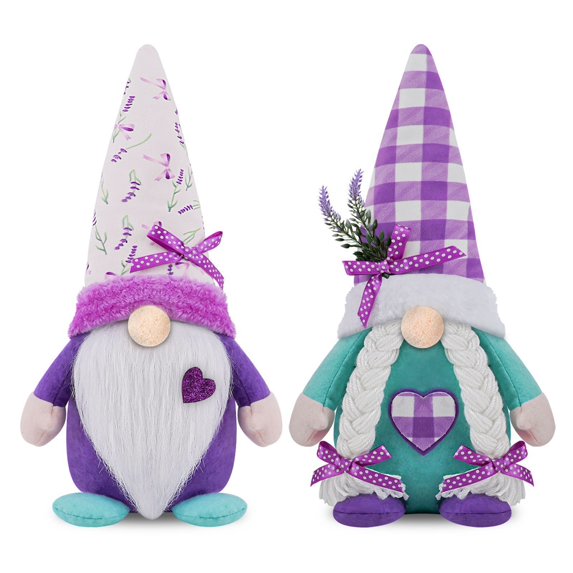 nvzhuang Stuffed Gnome, Cute Soft Lavender Faceless Doll Spring Home decor Desktop Ornament Present