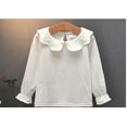 thumbnail image 1 of nvzhuang Toddler Baby Girls Casual Top, Kids Long Sleeve O-Neck Ruffle Solid Color Blouse, 1 of 8