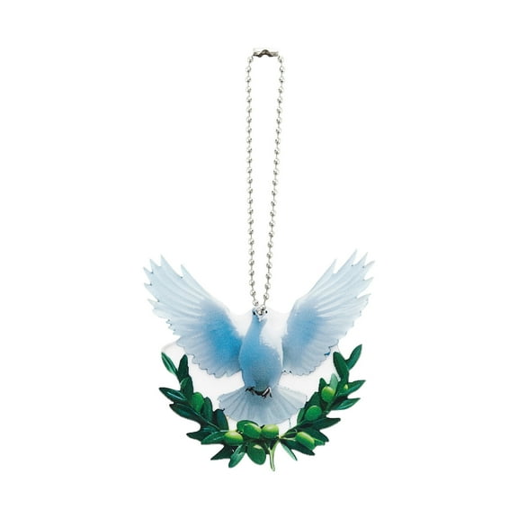 nvzhuang White Dove Ornament Olive Branch Design 2D Acrylic Dove Decor for Home Holiday Car Accessories