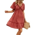 thumbnail image 1 of nvzhuang Women's Casual Maternity Dress Short Sleeve Swiss Dots Pregnancy Dress Summer Flowy Dress, 1 of 6
