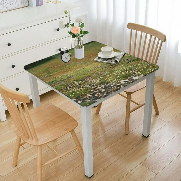 nygtbtfer 2 Pieces Forest Path Tablecloth Safari Jungle Table Cover Waterproof Plastic Party Table Cover for Safari Jungle Birthday Baby Shower Party Supplies Table Decor, white