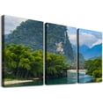 thumbnail image 1 of nygtbtfer 3 Panel Wall Art Modern Artworks for Home Decor Canvas Prints Guilin in Yangshuo Guangxi beautiful landscape Pictures for Living Room Bedroom Decoration, Ready to Hang 12x16x3pcs, 1 of 4