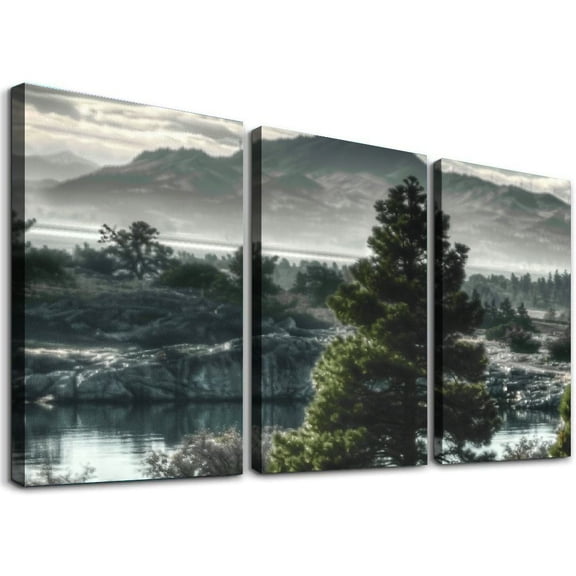 nygtbtfer 3 Panel Wall Art Modern Artworks for Home Decor Canvas Prints View from hill Byrsa with ancient remains of and landscape Pictures for Living Room Bedroom Decoration, Ready to Hang 12x16x3pcs