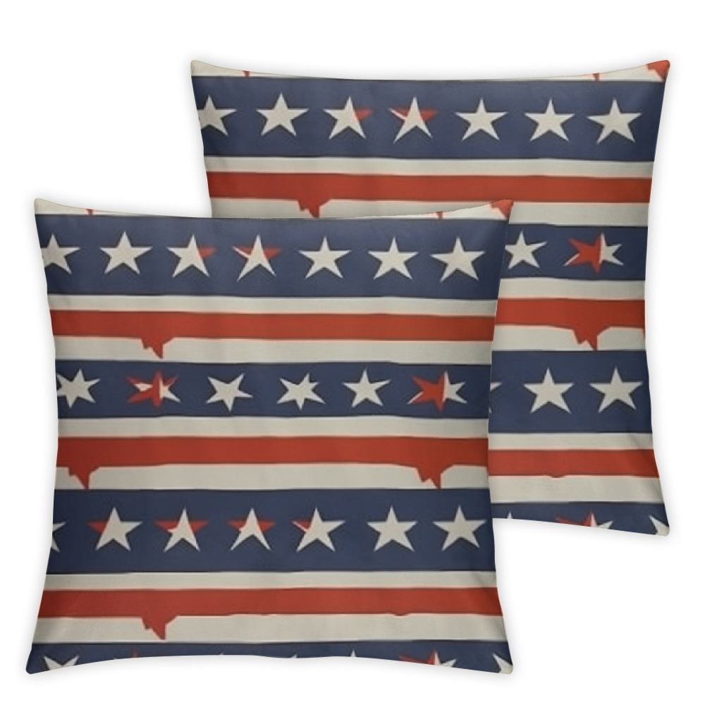 4. Juli Kissenbezüge Set – 2 Stück, 45,7 X 45,7 Cm, Patriotisches Design, Samt, Für Sofa & Garten