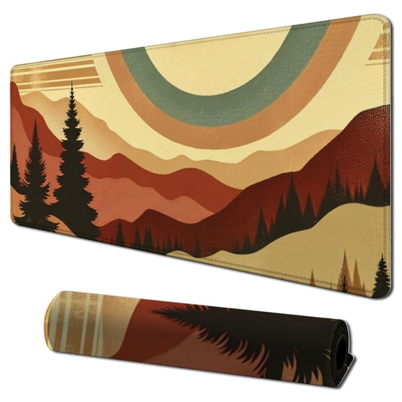 nygtbtfer Abstract Terracotta Sun Mountain Mousepad Non-Slip Rubber Base Square Mouse Pads for Computers Laptop Office Home Dorm Desk Decor, Gifts