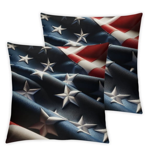 nygtbtfer American Flag Pillow Covers Set of 2 Home Decorative Soft Cushion Case for Bed Sofa Couch Two Sided White