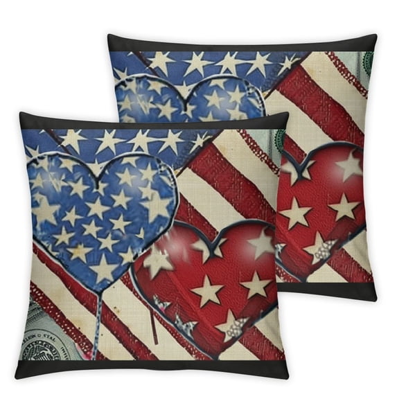 nygtbtfer American Flag Pillow Covers Star Stripes Throw Pillow Case Land of The Free Decor Pillow Case Cushion Cover for Home White