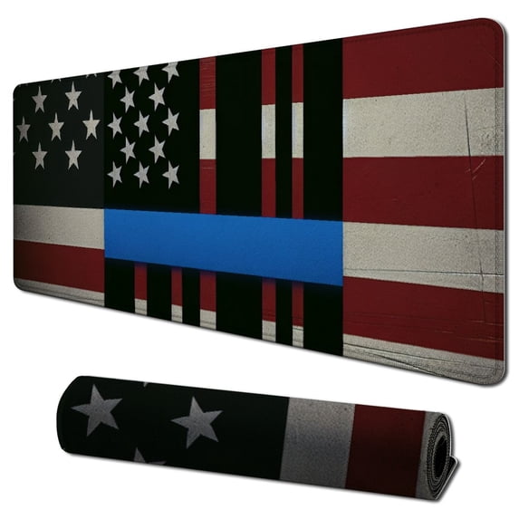 nygtbtfer American Flag Rustic Wood USA Flag Mouse Pad, Respect Honor Mouse Pads 31.5x11.8 in