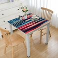 thumbnail image 1 of nygtbtfer  American Tossed Stars Patriotic Plaid Indoor Outdoor Fabric Tablecloth, Red, White and Blue Americana Star Stain and Wrinkle Resistant Tablecloth, 1 of 7