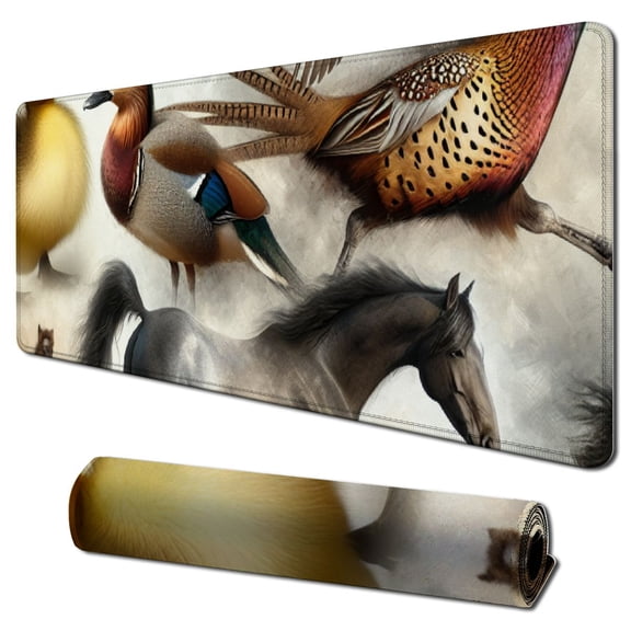nygtbtfer Animal Mouse Pad Farm Animals Rabbit Pig Goat Sheep Chicken Bird Turtle Mouse Cow Horse Gaming Mouse Pad Rubber Large Mousepad for Computer Desk Laptop Office Work