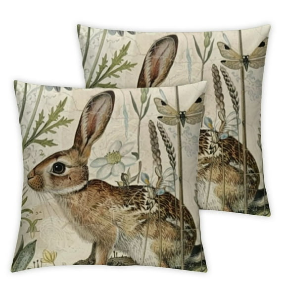 nygtbtfer Animals Throw Pillow Covers Set of 2 Jardin Botanique and Bird Design Linen Throw Pillow Case Home Farmhouse Decor White