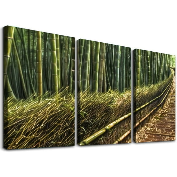 nygtbtfer Asian Landscapes MULTI Canvas Art Print Box Framed Picture Wall Hanging - Hand - Framed And Ready To Hang 12x16x3pcs