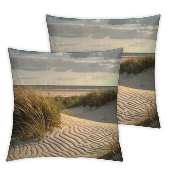 nygtbtfer Beach Dunes Print Throw Pillow Covers Soft Corduroy Pillowcase Decorative Cushion Cover Modern Square Cushion Cases for Living Room Bed Sofa Bedroom Without Pillow White