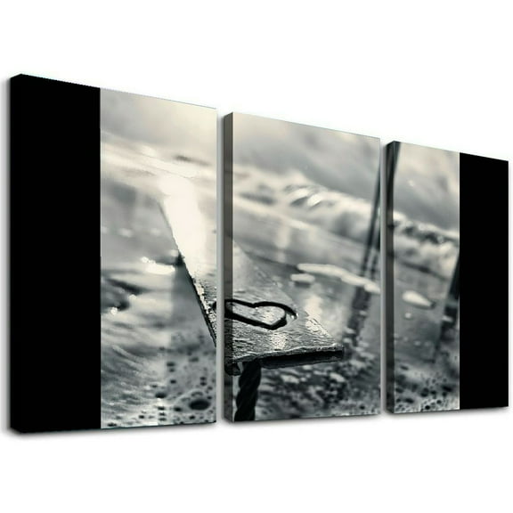 nygtbtfer - Beach Vintage Collage Landscapes MULTI Canvas Art Print Box Framed Picture Wall Hanging - Hand Made In The UK - Framed And Ready To Hang 12x16x3pcs