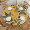 thumbnail image 1 of nygtbtfer  Bee Flowers Round Tablecloth with Elastic Edge Tablecloth Spill Proof Washable Table Cover for Kitchen Dining Party Outdoor Decor 42-46, 1 of 8