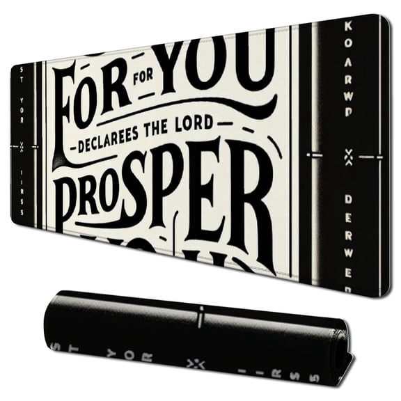 nygtbtfer Bible Quote Mouse Pad, for i Know The Plans i Have for You, declares Plans to Prosper You and not to harm You, Plans to give You Hope and a Future 31.5x11.8 in