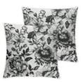 thumbnail image 1 of nygtbtfer Black Floral Pillow Covers Vintage Flower Decorative Throw Pillow Covers Set of 2 Pillowcases Linen Square Cushion Covers For Couch Bed Sofa Chair Car Decor White, 1 of 7
