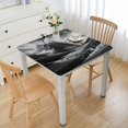 thumbnail image 1 of nygtbtfer Black Grey Tablecloth Tablecloths, Middle Century Wipeable Table Cloth for Round///Dining/Py/Wedding Table, 1 of 7