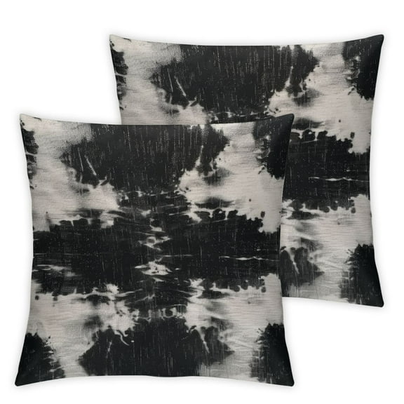 nygtbtfer Black White Spots Decorative Square Set of 2 Home Decor Linen Throw Pillows For Bedroom Sofa Couch Porch Outdoor White