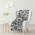 thumbnail image 1 of nygtbtfer Blanket Black White Vintage Botanical Floral ToileSoft Warm Throw Blankets Vintage Floral Pattern Victorian Classic Soft Flannel Cozy Blankets for Couch Bed Decor Gift Idea  White, 1 of 6