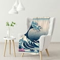 thumbnail image 1 of nygtbtfer Blanket Pink Throw Blanket for Bed Couch,Ocean Wave Fleece Blanket Twin Size Fuji Mountain Blanket,Japanese Theme Plush Blanket Soft Cozy, 1 of 6