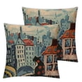 thumbnail image 1 of nygtbtfer Blue Coastal Throw Pillow Cover | Karla Gerard Seaside Cat Pillow | Pillowcase | Chair Cushion | Flower Couch Pillow | Cushions Wool White, 1 of 7
