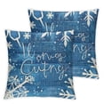 thumbnail image 1 of nygtbtfer Blue Decorative Throw Pillow Set of 2, Lamp Porch Outdoor Home Decor, Get Cozy Seasonal Decorations Sofa Couch Cushion Case White, 1 of 7